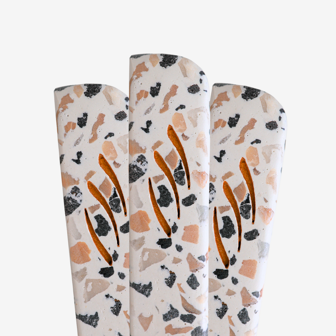 Small Israeli Sinai Stones Mezuzah with terrazzo surface and modern Bauhaus design by Berko Design Studio