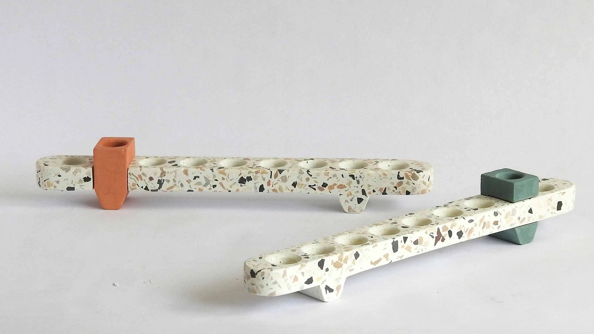 2 menorahs side by side