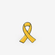 Yellow ribbon enamel pin showing support for Israel hostages solidarity
