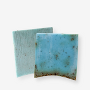 Handmade Negev lavender soap bars in blue-green hues with natural plant ingredients, eco-friendly and crafted in southern Israel.