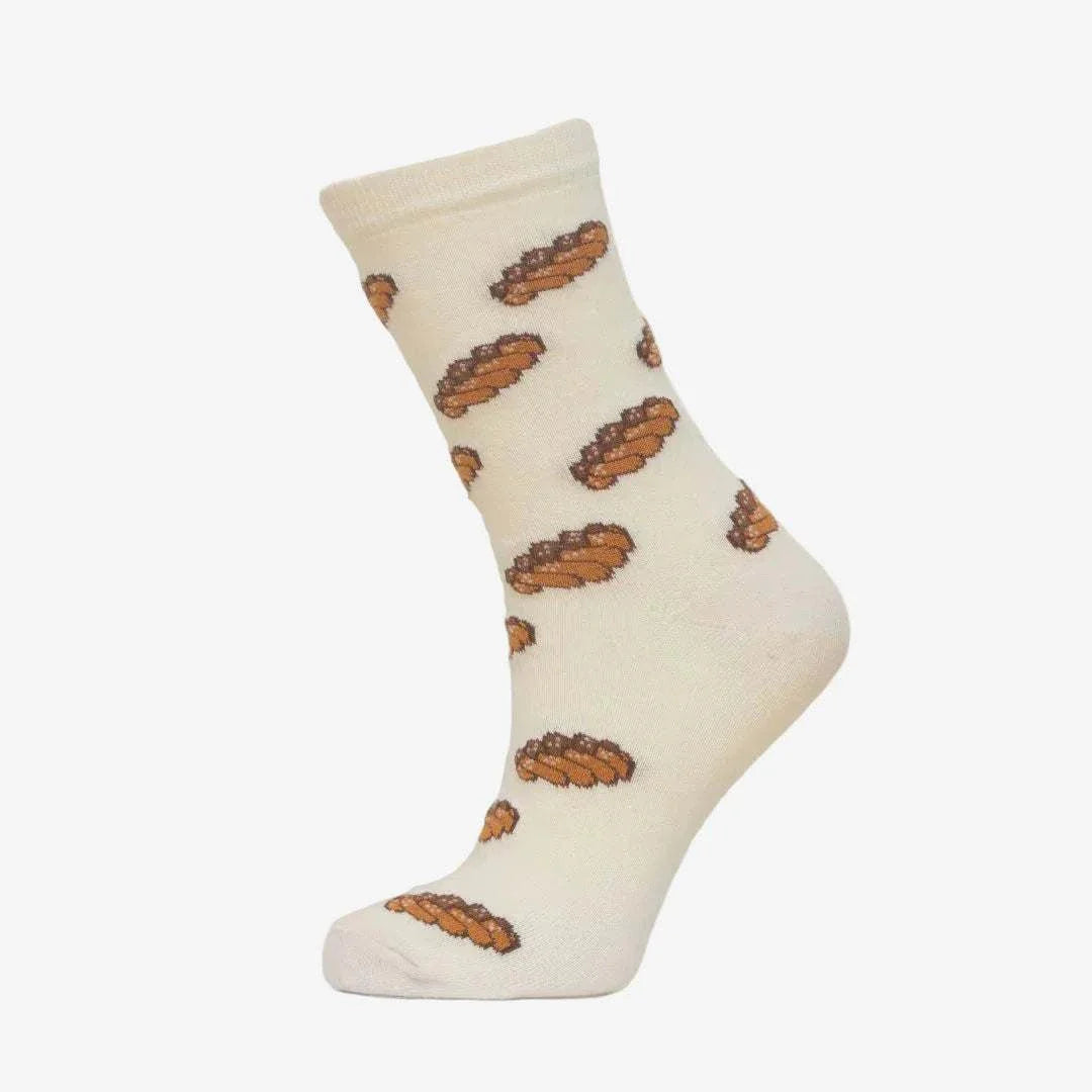 Kremo Fun Socks Challah braided bread design made in Israel premium cotton