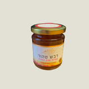 Jar of Negohot pure honey 250ml with gold lid and clear label