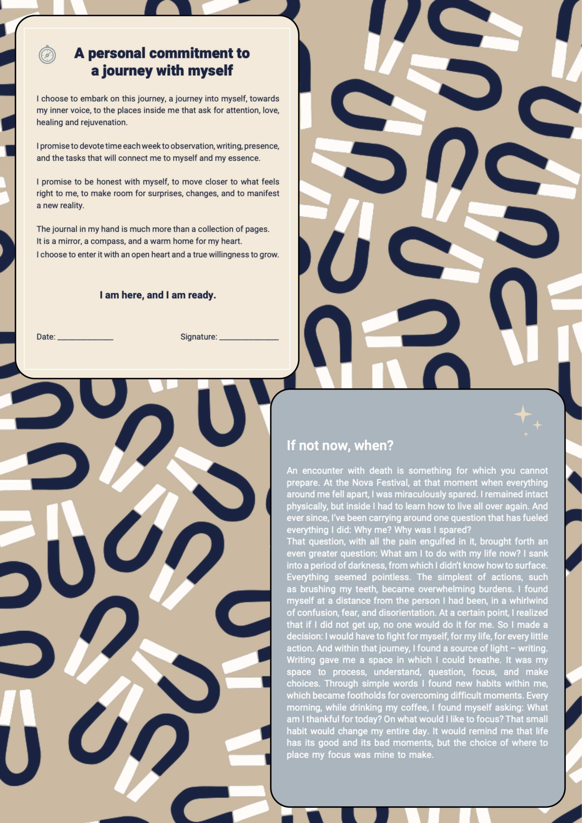 Magnet to My Reality Journal by Einav Amster with daily growth prompts and magnetic closure cover