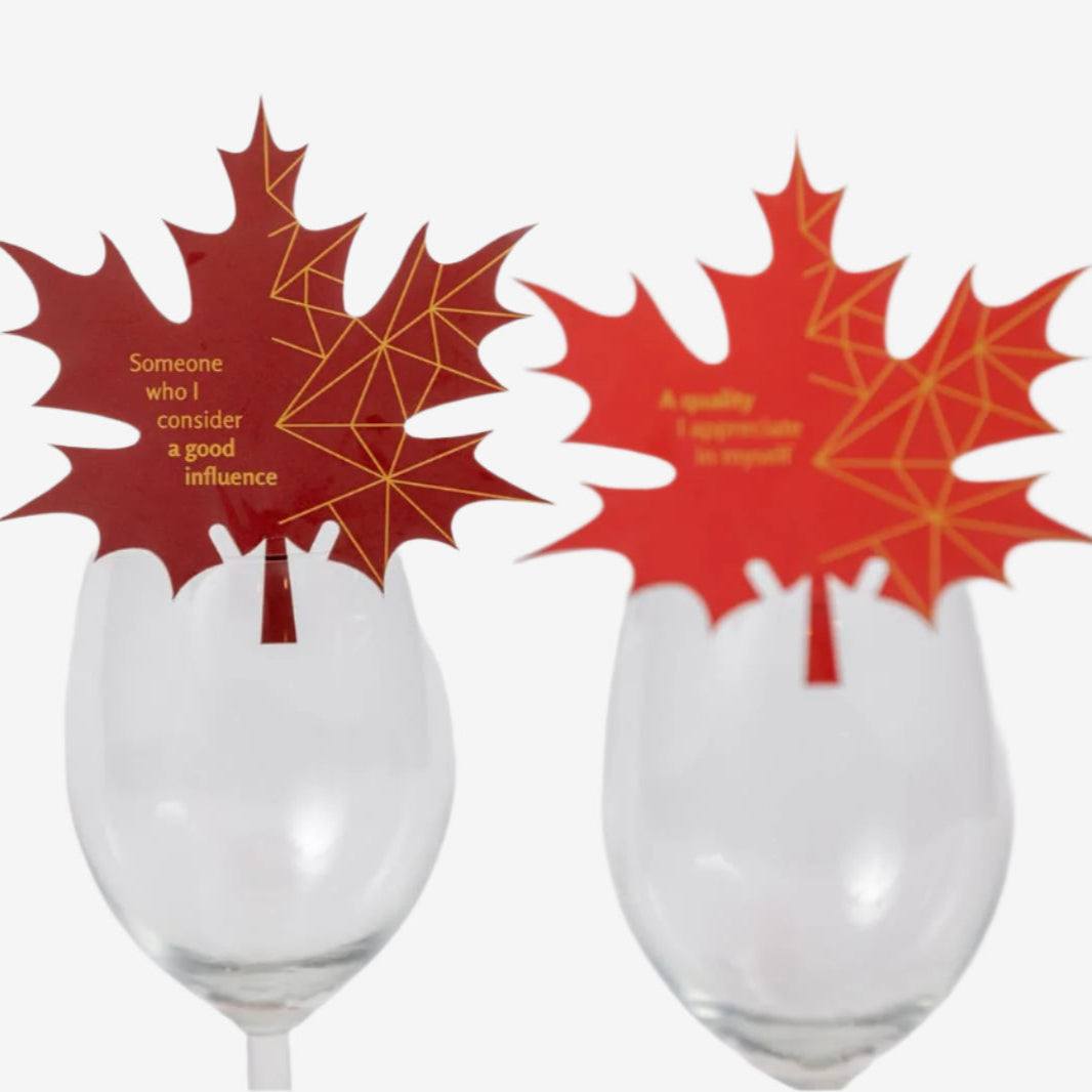 Table Gratitude Leaves gratitude game with 20 paper leaves for meaningful reflections and conversations at gatherings