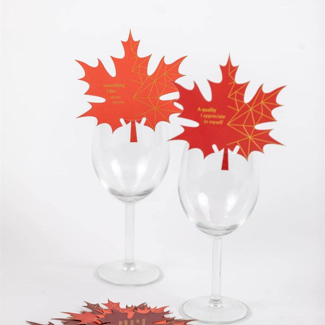 Table Gratitude Leaves gratitude game with 20 paper leaves for meaningful gatherings and conversations