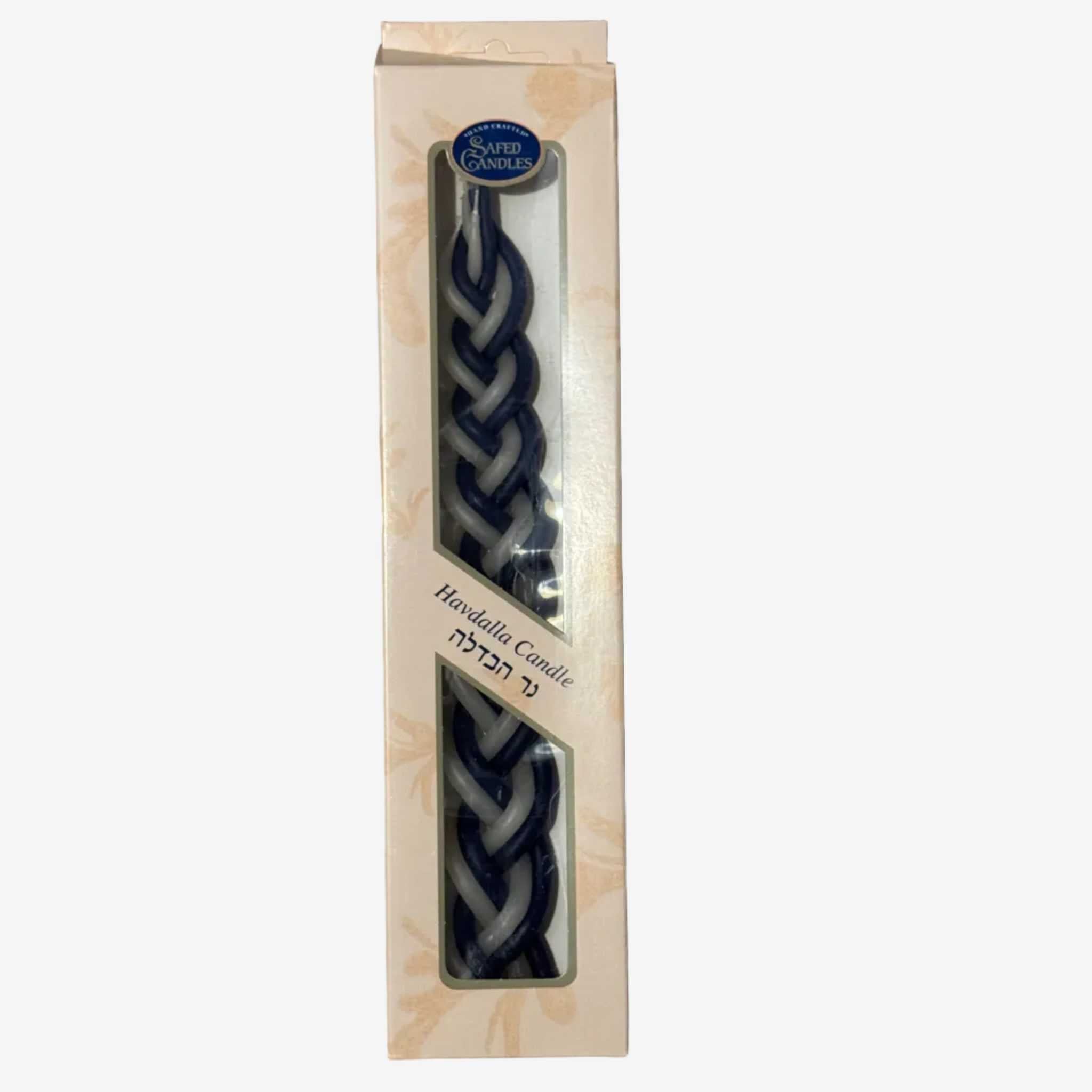 Handmade twisted beeswax Havdalah candle from Safed for Jewish rituals