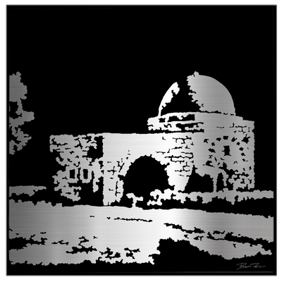 Modern lasercut art of Kever Rochel layered in black acrylic by Ben Zion Fine Arts