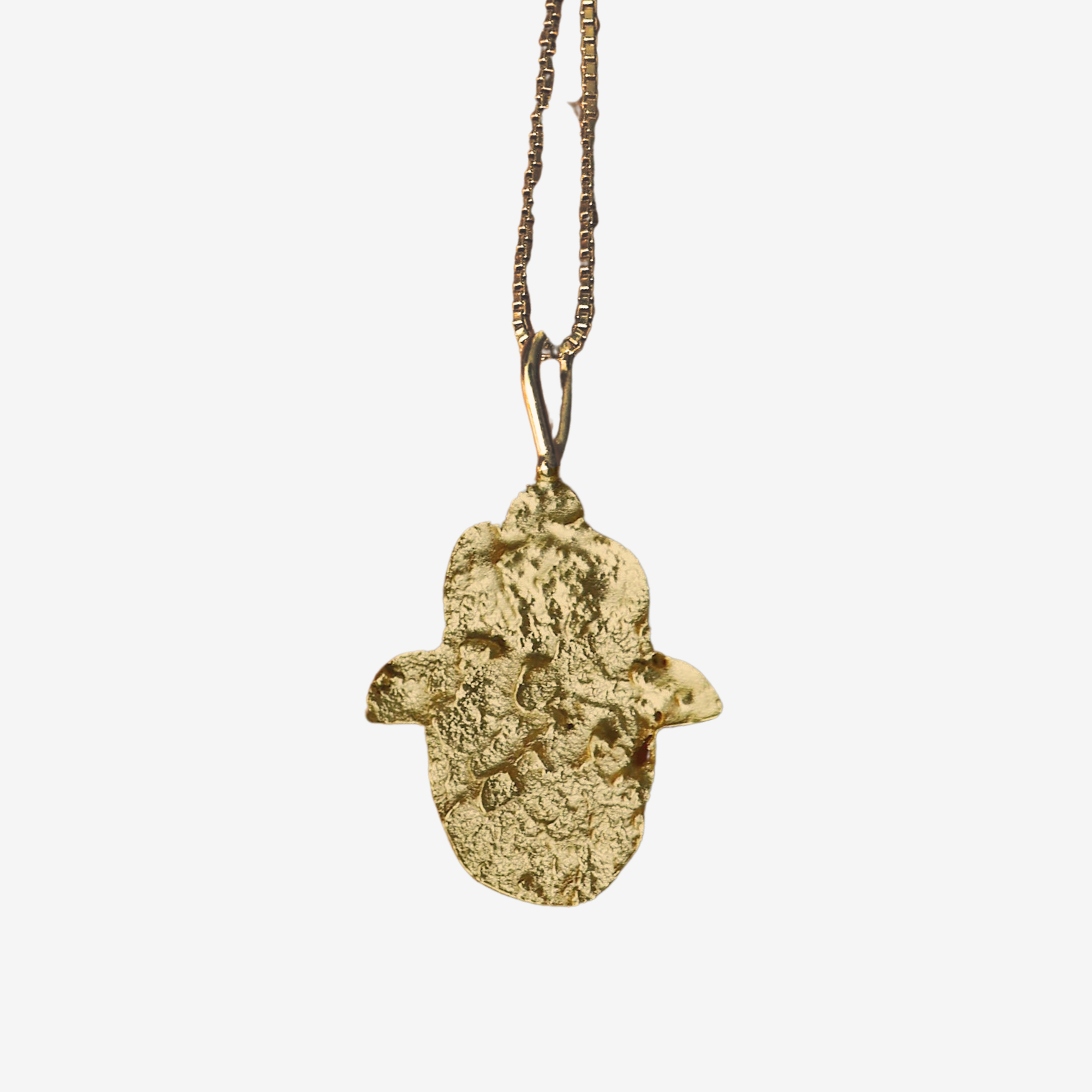 Sapir Gold Jerusalem Stone Hamsa Necklace 