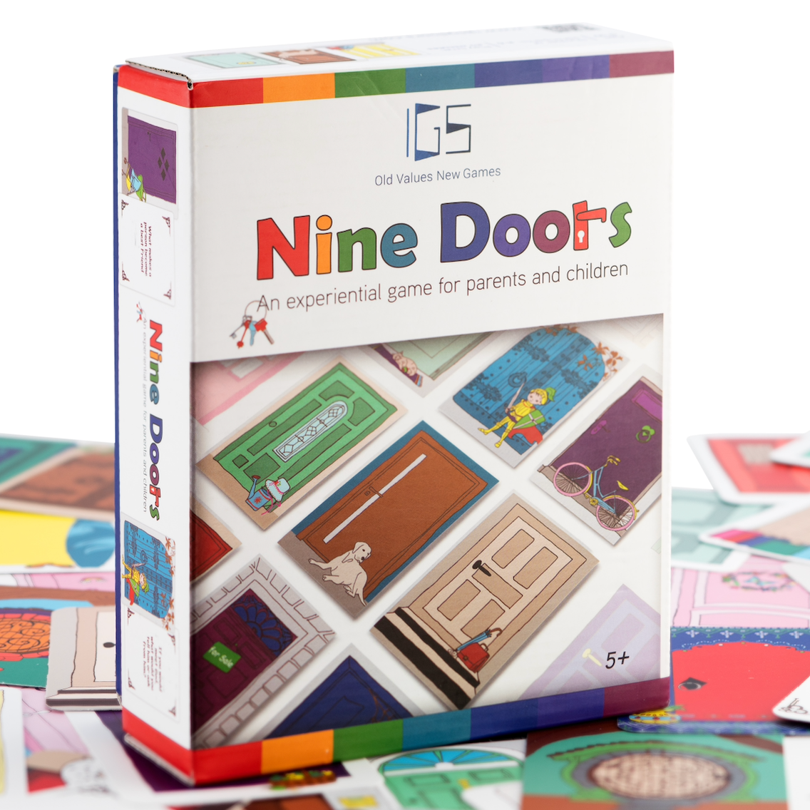 Nine Doors card game by IGS Studio promoting parent-child connection through emotional and engaging Tic-Tac-Toe style gameplay.