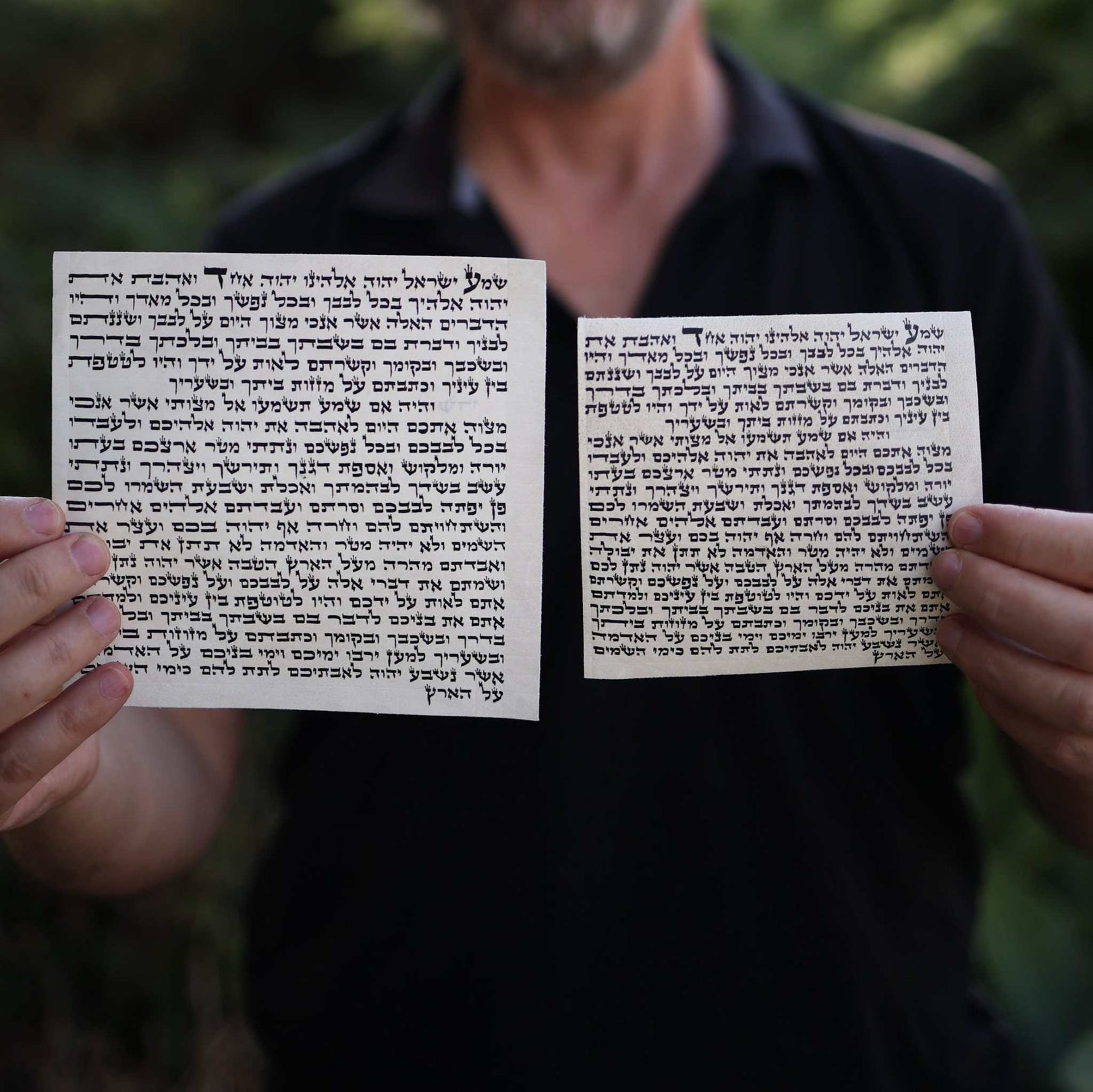 Kosher Mezuzah Scroll handwritten by Rabbi Shlomo Zagman on parchment with Ashkenazi script, 10cm from Israel