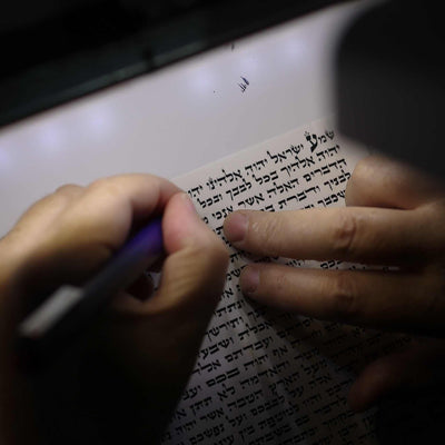 Handwritten kosher mezuzah scroll by Rabbi Shlomo Zagman on premium parchment, 10cm tall, Ashkenazi script