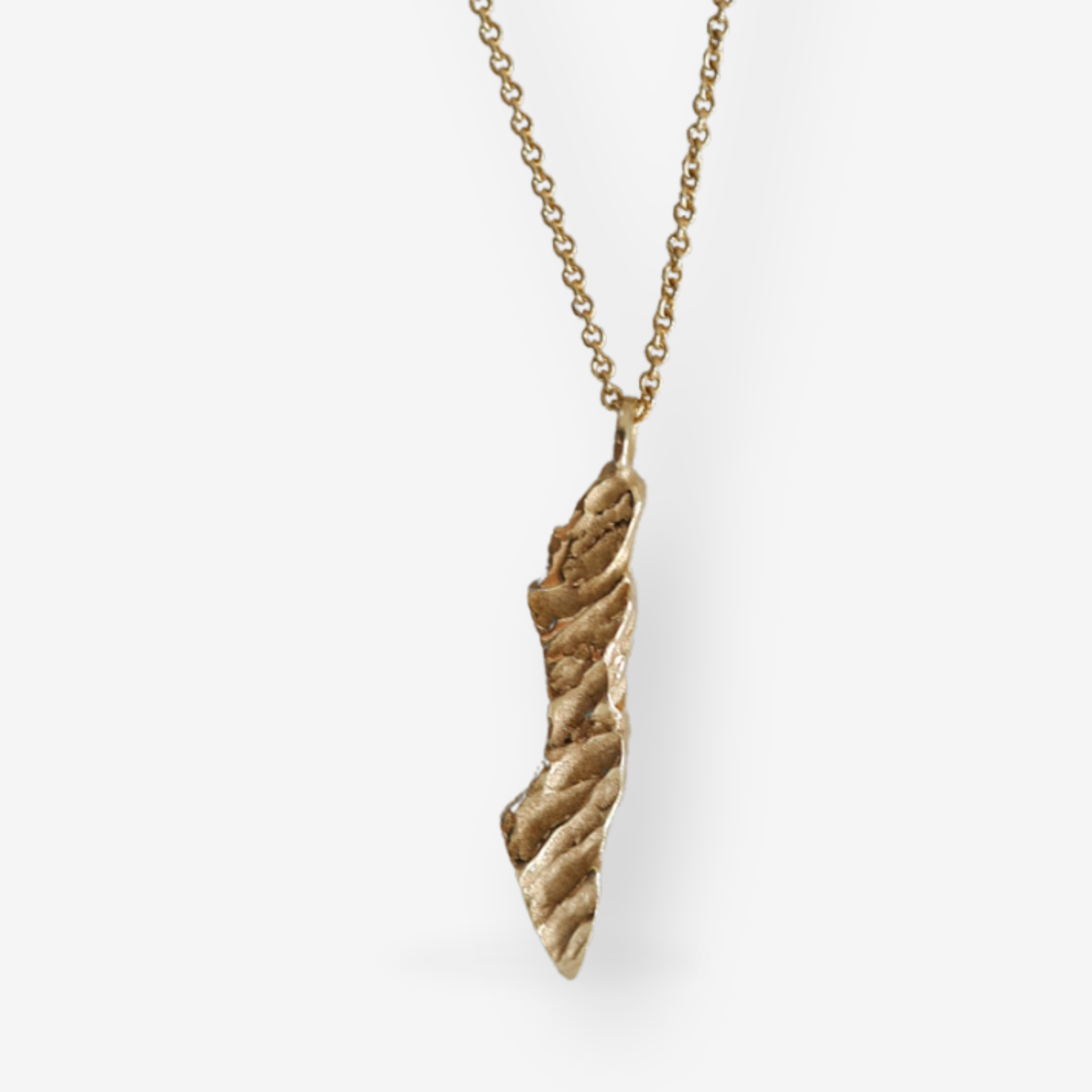 Gold Shape of Israel Necklace