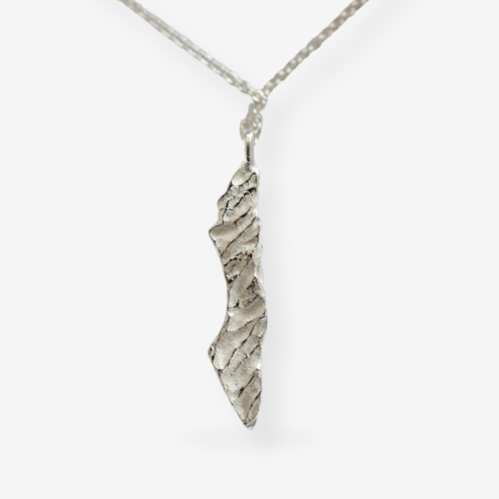 VER Silver Shape of Israel Necklace