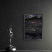 Framed Bring Them Home Print by Maayan Dee featuring red and yellow flowers symbolizing survival and hostages, 8x11 inches