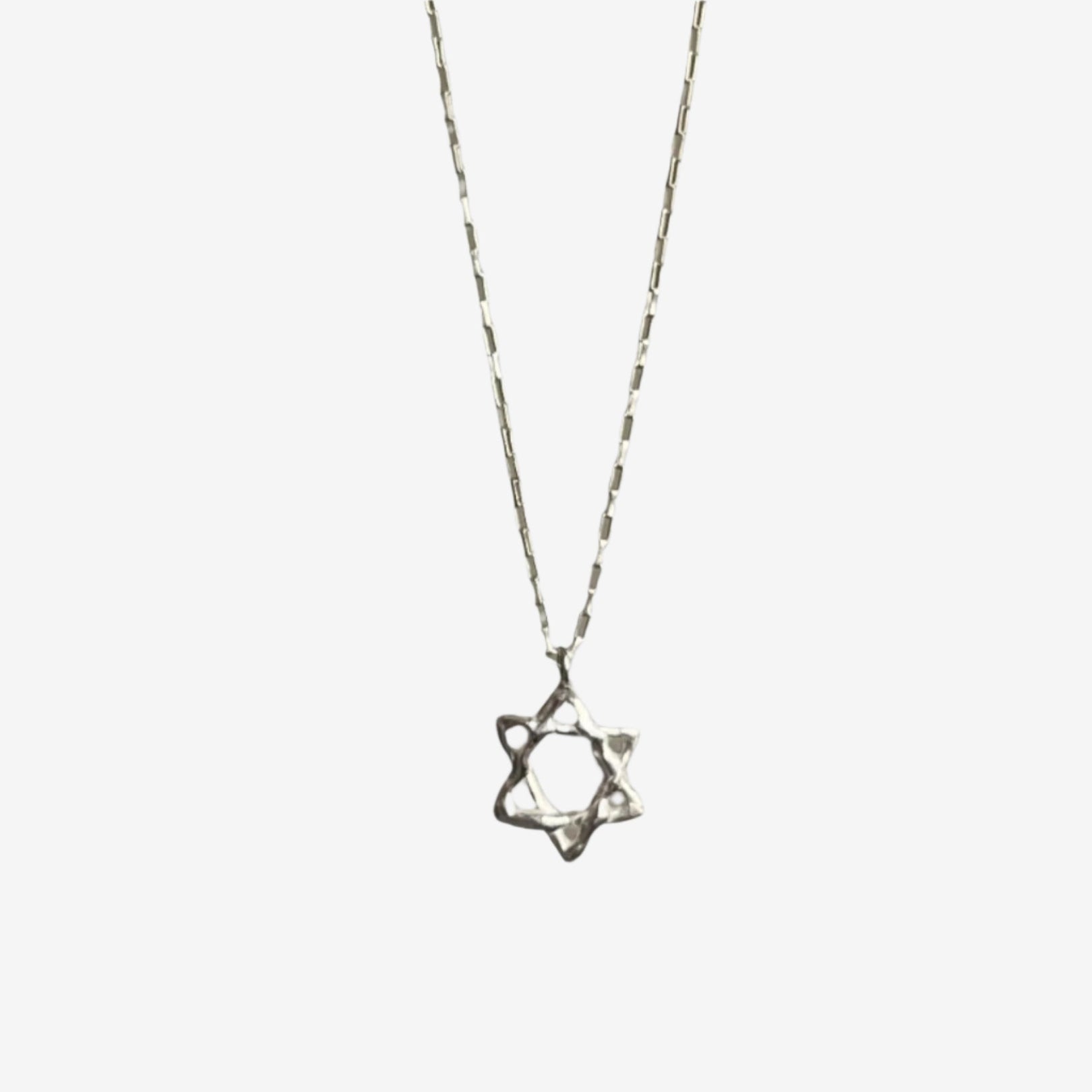 Handcrafted 925 sterling silver Star of David necklace from Jollori's Adi Collection symbolizing strength and memory
