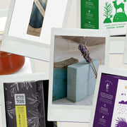Rosh Hashanah Taste of Israel Box with honey, herbal tea, olive oil, spices, candles, and lavender soap from Israeli small businesses