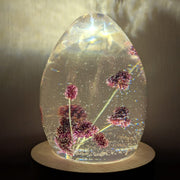 Handmade epoxy lamp with Israeli dried flowers by Epoxy Lady Michal Ron