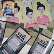 Colorful Art Magnets by Dikla Carmely from Galilee adding charm to fridge or office space