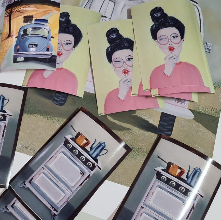 Colorful Art Magnets by Dikla Carmely from Galilee adding charm to fridge or office space