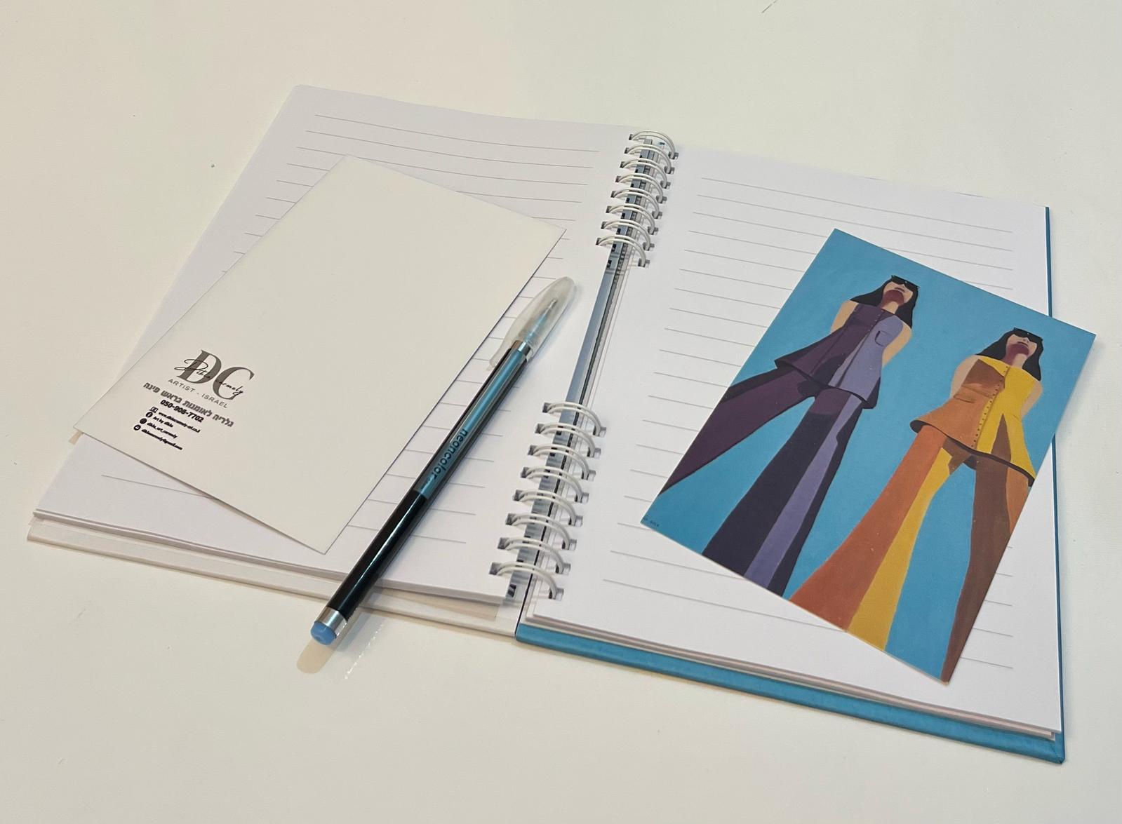 A5 notebook with colorful Dikla Carmely Israeli art cover for journaling and notes
