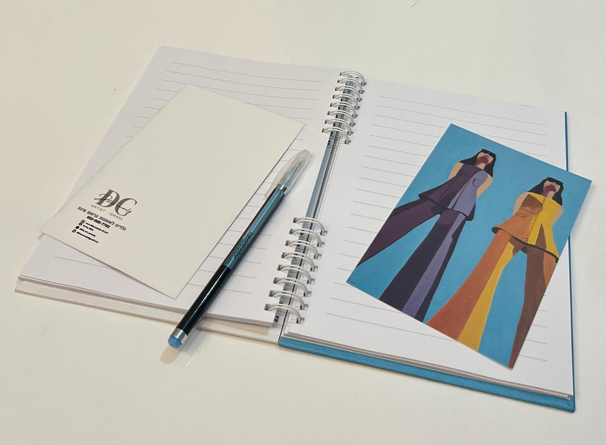 A5 notebook with colorful Dikla Carmely Israeli art cover for journaling and notes