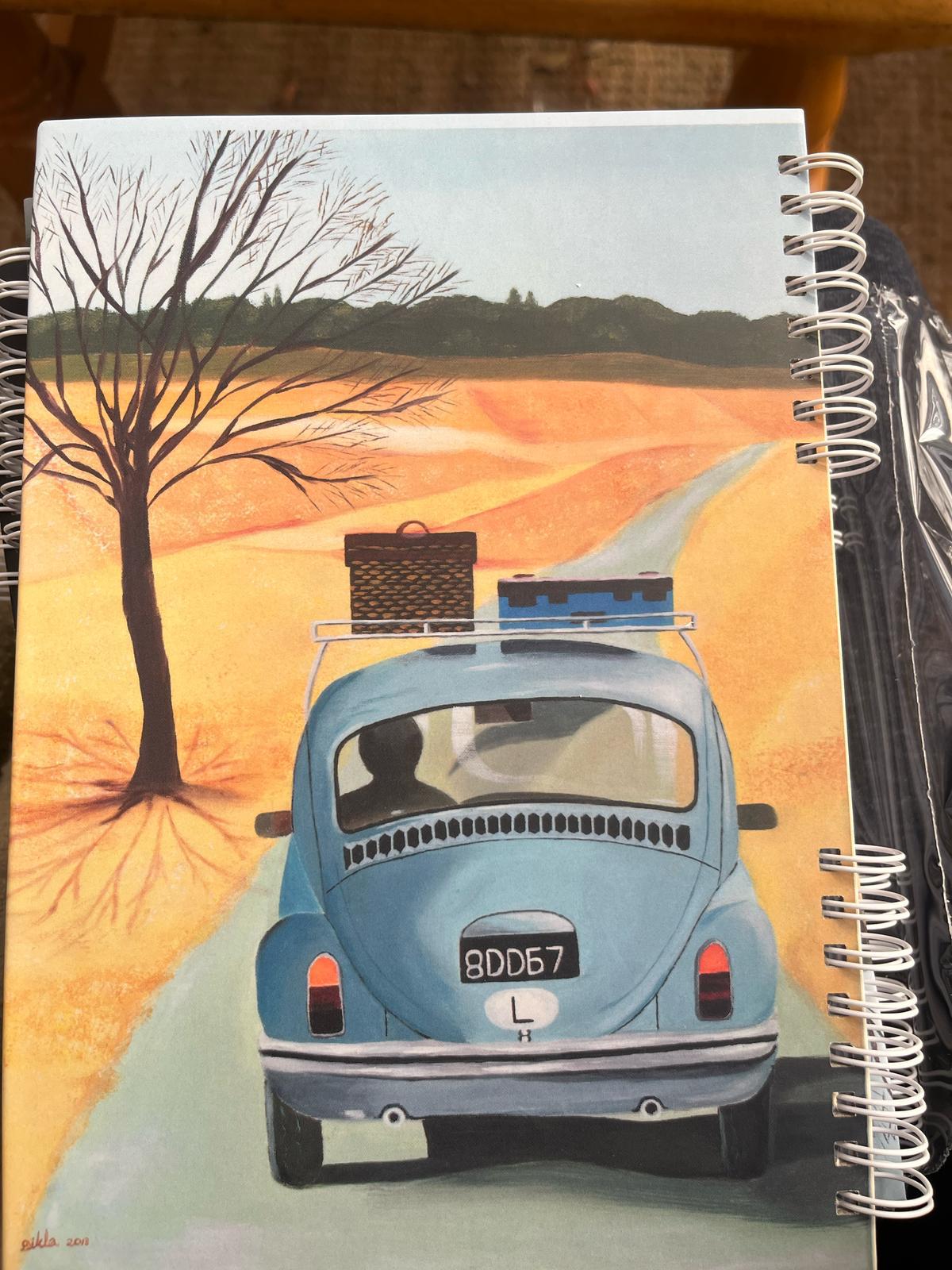 A5 notebook with colorful Dikla Carmely art cover inspired by Israeli pop art and fashion