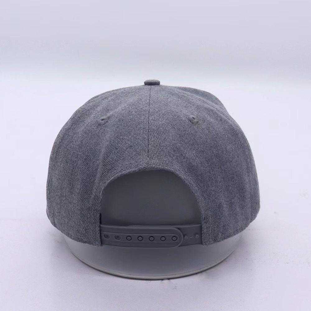 Grey Nova We Will Dance Again snapback hat in textured fabric, featuring an adjustable plastic closure and no visible front graphic.