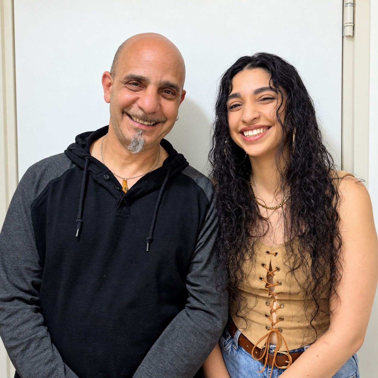 Two smiling people together